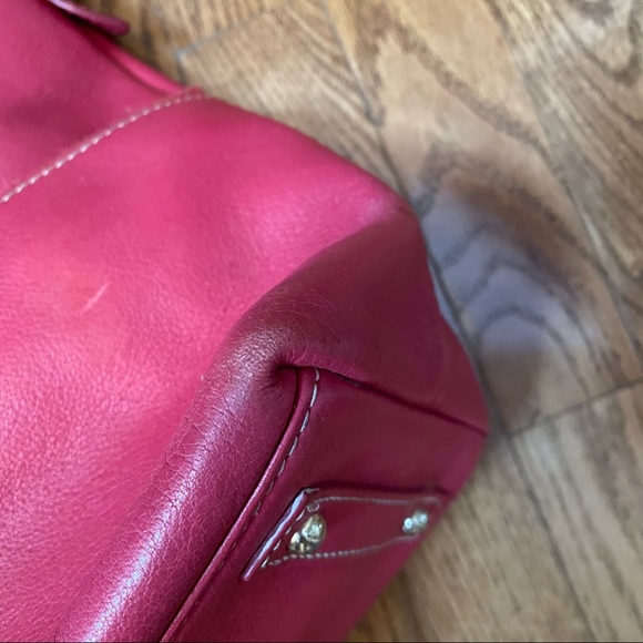 Dooney & Bourke Dillan double pocket satchel in dark pink - Picture 8 of 16